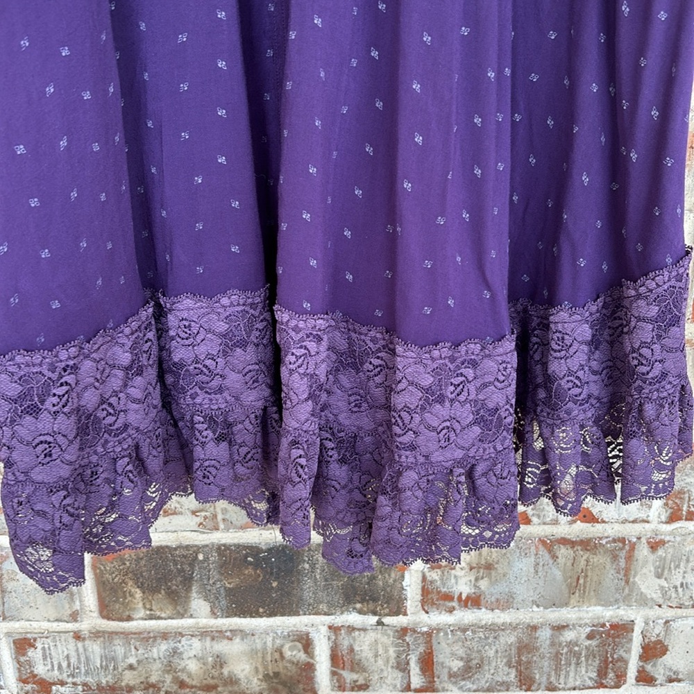 Free People Purple Lace Boho Swing Tunic Dress - Picture 2 of 9
